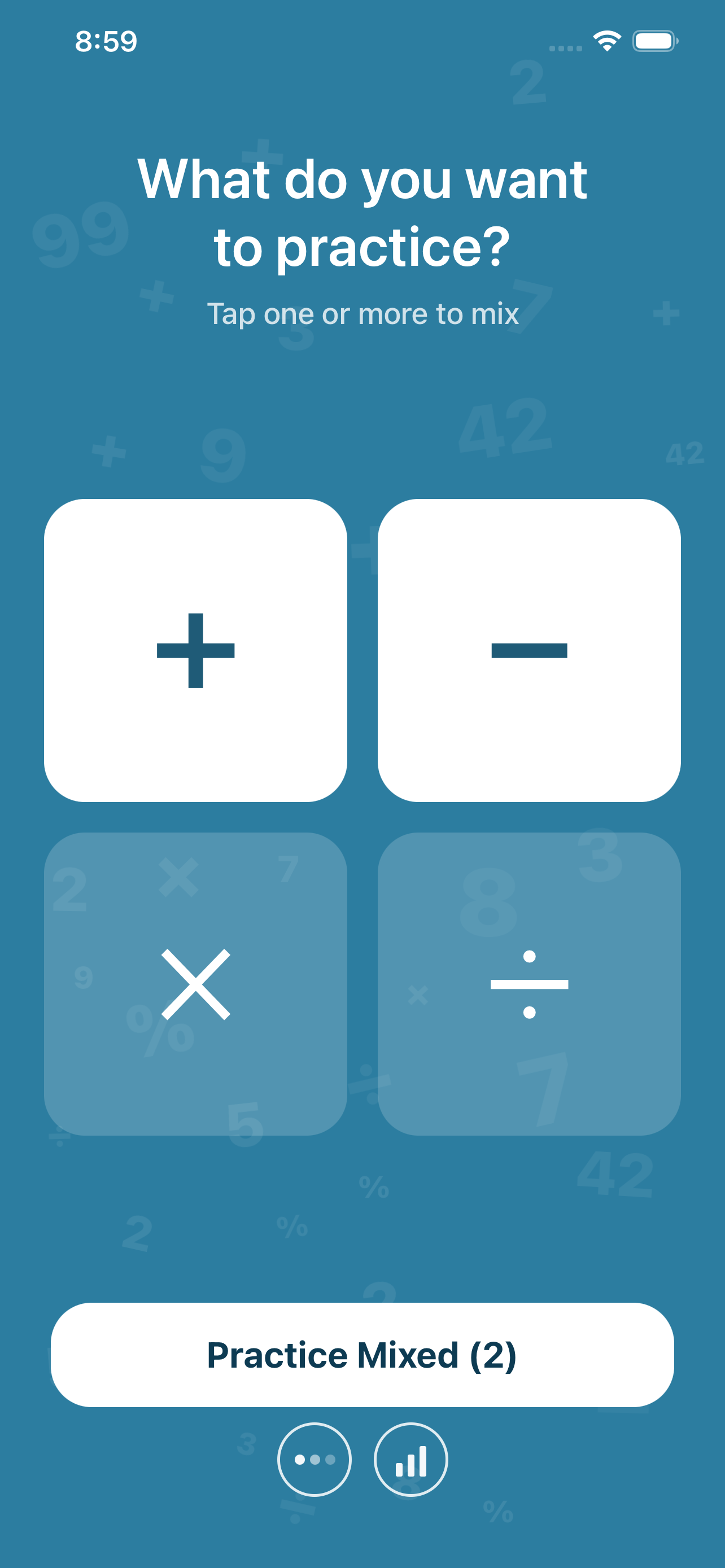 MentalMath Flash app screenshot